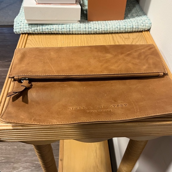 Spell and the Gypsy Collective - The Girl Friday Distressed Tan Leather Clutch - Picture 6 of 8